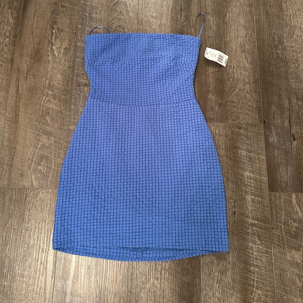 Le Lis Blue Textured Mini Dress